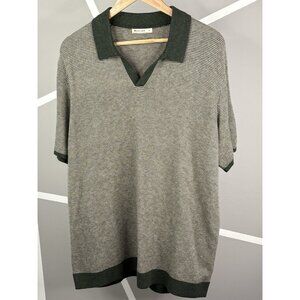 Marine Layer Liam Sweater Polo Short Sleeve Men’s XL Green Open Collar Soft